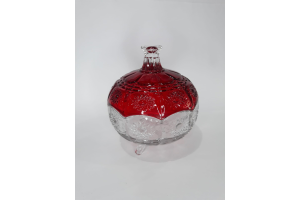 BOMBONIERE DE VIDRO BOHEMIA PINTADA 12CM REF-13382