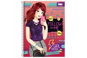 CADERNO 15X1 300 FLS ROMANTIC PLASTICOR