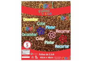 PLACA DE EVA GLITTER 40X48 MARRON NEXEL REF-492