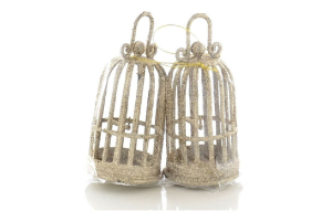 ENFEITE NATAL GAIOLA PENDURAR C/ GLITTER REF-72483006